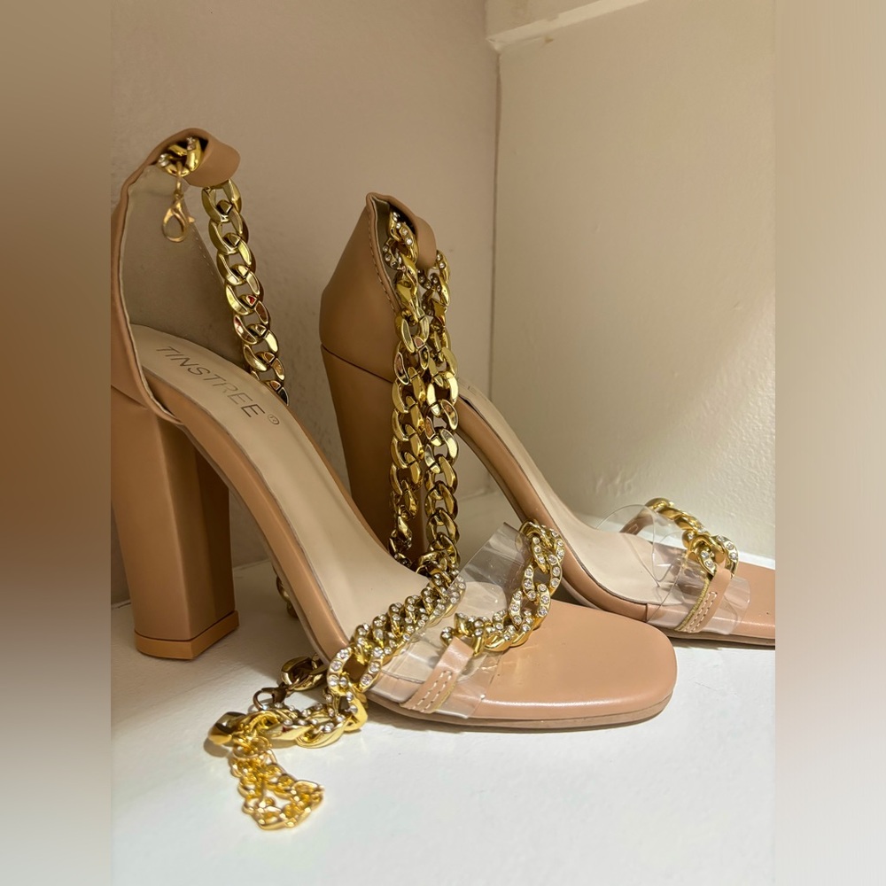 Tan & Gold high heels